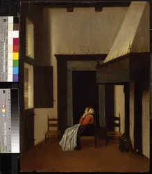 Interior con mujer sentada, c.1660